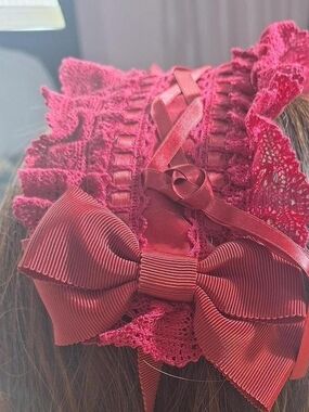 🎀 Baby, the Stars Shine Bright Burgundy Headdress 🍷🤍